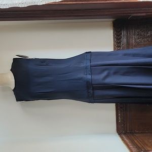 DKNY Navy Dropped Waist pleated skirt Dress Size 8